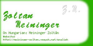 zoltan meininger business card